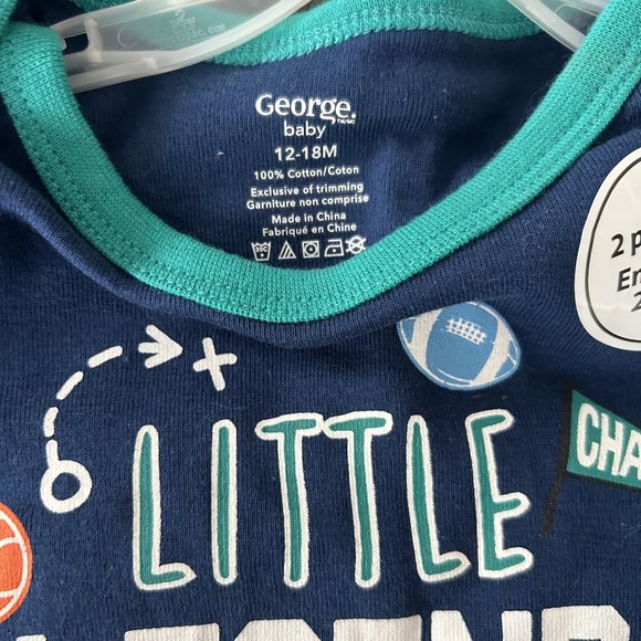 Boy's Baby Baseball PJ'S Size 12-18 Months Blue/Green NWOT 5/$25 - Picture 5 of 5